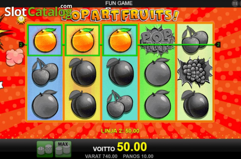 Скрин5. Pop Art Fruits слот