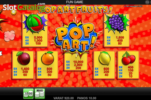 Скрин7. Pop Art Fruits слот