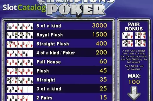 Скрин2. Champion's Poker слот