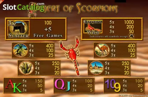 Скрин2. Desert of Scorpions слот