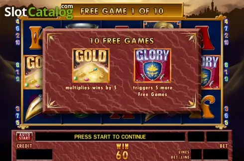 Скрин3. Gold and Glory (edict) слот
