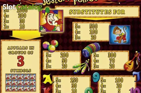 Скрин2. Jester's Follies слот
