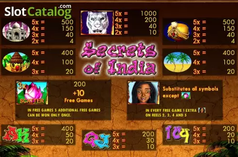 Скрин2. Secrets of India слот
