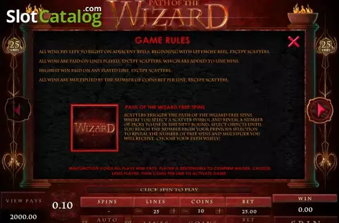 Скрин2. Path of the Wizard слот