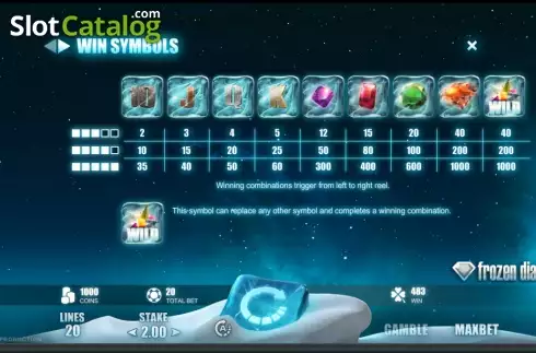 Скрин2. Frozen Diamonds слот
