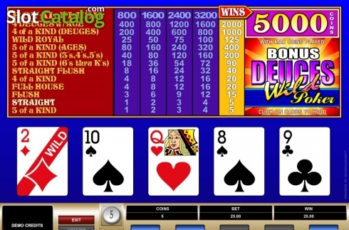 Скрин4. Bonus Deuces Wild (Microgaming) слот