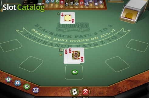Скрин3. European Blackjack Gold (Microgaming) слот