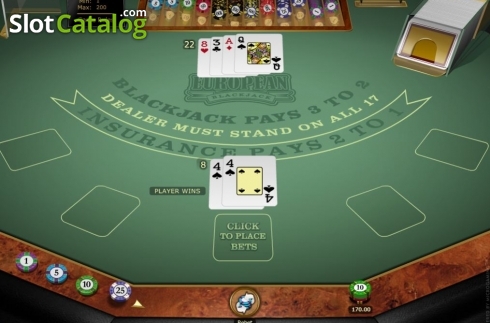 Скрин6. European Blackjack Gold (Microgaming) слот