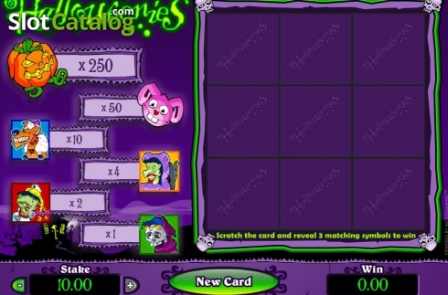 Скрин2. Halloweenies Scratch Card слот
