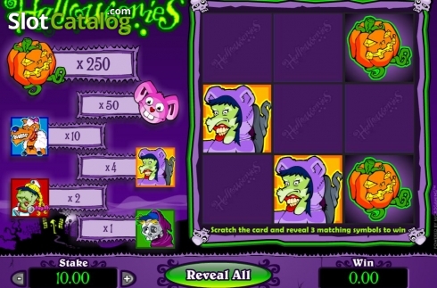 Скрин3. Halloweenies Scratch Card слот