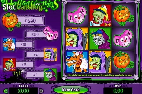 Скрин4. Halloweenies Scratch Card слот