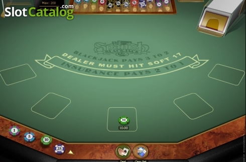 Скрин2. Spanish 21 Blackjack Gold слот