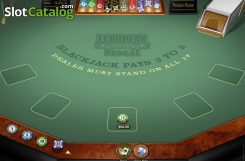 Скрин2. European Blackjack Redeal Gold слот