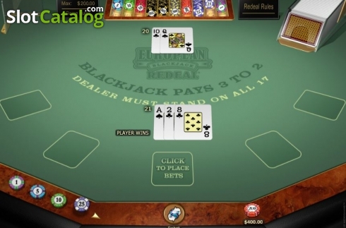 Скрин4. European Blackjack Redeal Gold слот