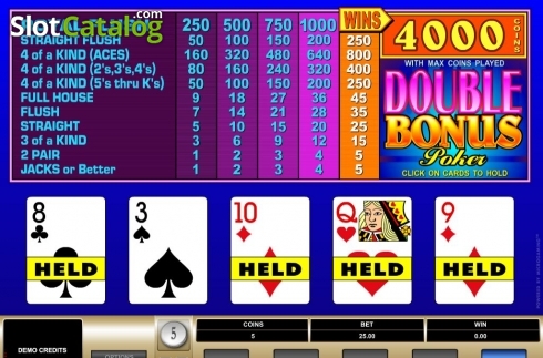 Скрин3. Double Bonus Poker (Microgaming) слот