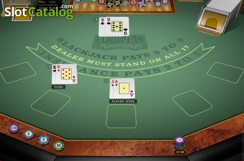 Скрин4. European Blackjack Gold MH слот