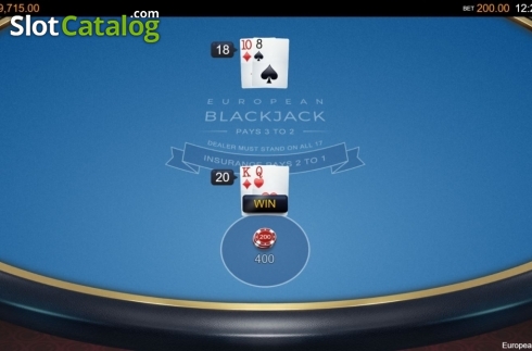 Скрин5. European Blackjack (Switch Studios) слот