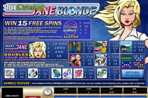 Скрин2. Agent Jane Blonde слот