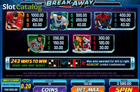 Скрин4. Break Away (Games Global) слот