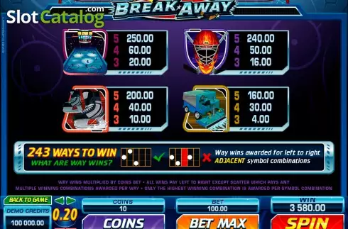 Скрин5. Break Away (Games Global) слот