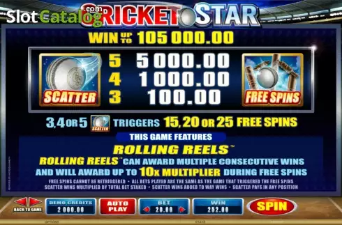 Скрин2. Cricket Star слот