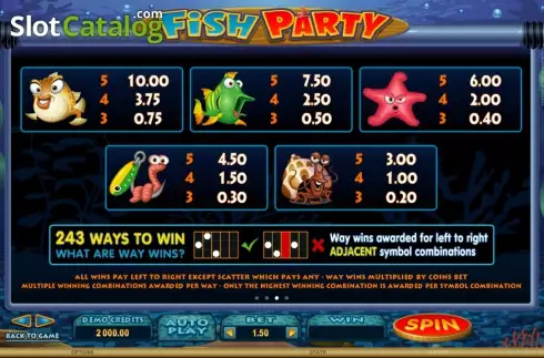 Скрин4. Fish Party слот