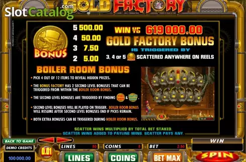 Скрин2. Gold Factory слот