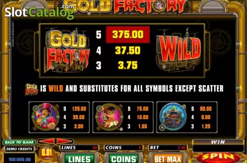 Скрин4. Gold Factory слот