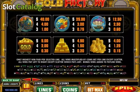 Скрин5. Gold Factory слот