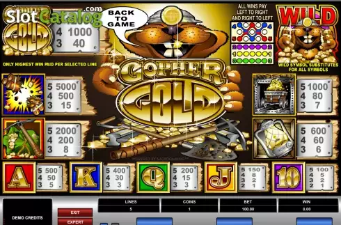 Скрин2. Gopher Gold слот