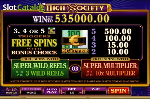 Скрин2. High Society слот