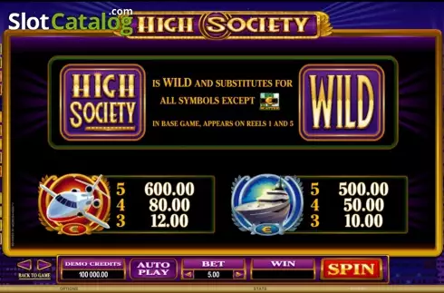 Скрин4. High Society слот