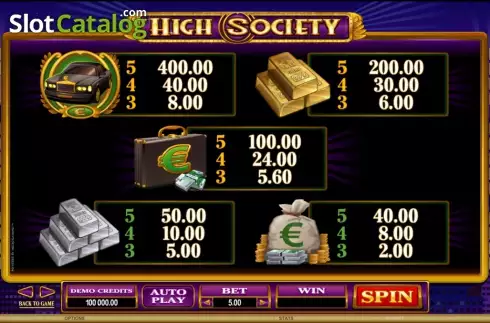 Скрин5. High Society слот