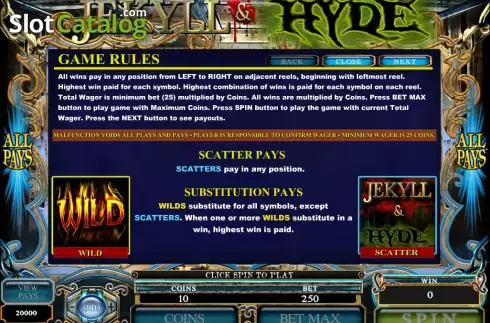 Скрин2. Jekyll And Hyde (Microgaming) слот
