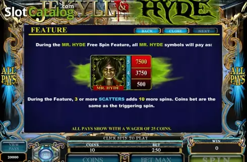 Скрин5. Jekyll And Hyde (Microgaming) слот