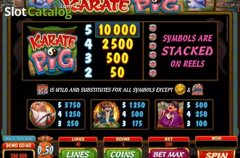 Скрин4. Karate Pig слот