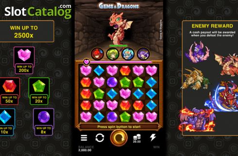 Скрин2. Gems and Dragons Hyper Clusters слот