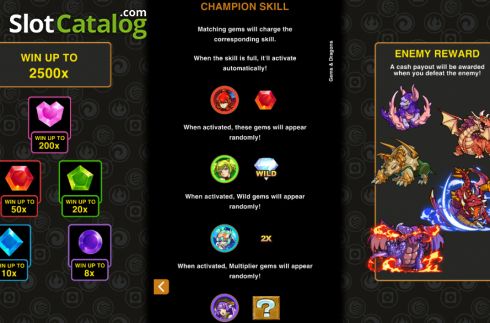 Скрин5. Gems and Dragons Hyper Clusters слот