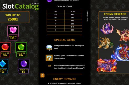 Скрин9. Gems and Dragons Hyper Clusters слот