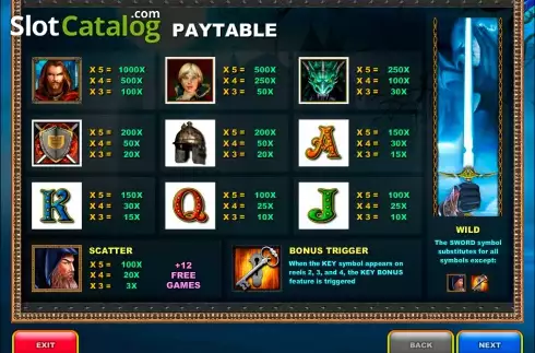 Скрин2. Xcalibur (Microgaming) слот