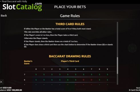 Скрин6. Real Baccarat with Holly слот