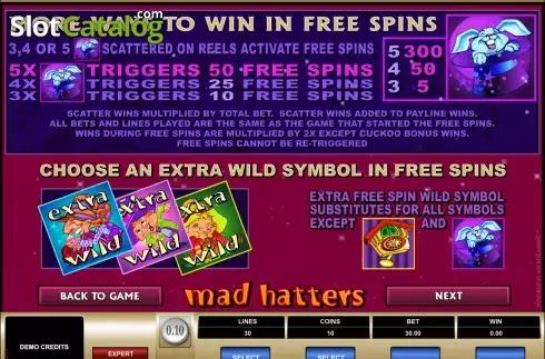 Скрин3. Mad Hatters слот