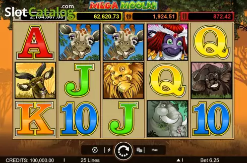 Скрин2. Mega Moolah слот