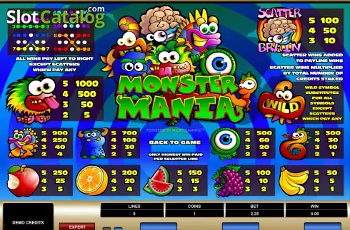 Скрин2. Monster Mania слот