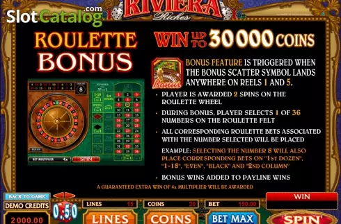 Скрин3. Riviera Riches слот