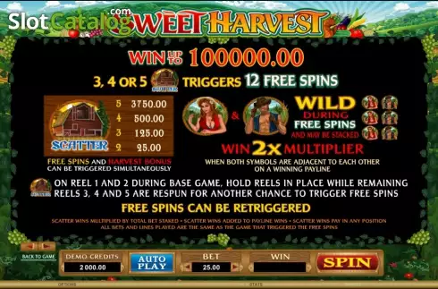 Скрин2. Sweet Harvest слот