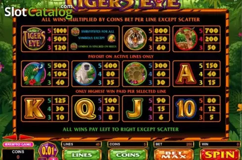 Скрин3. Tiger's Eye (Games Global) слот