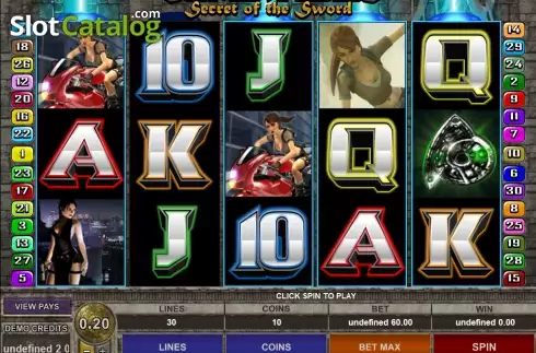 Скрин7. Tomb Raider Secret of the Sword слот