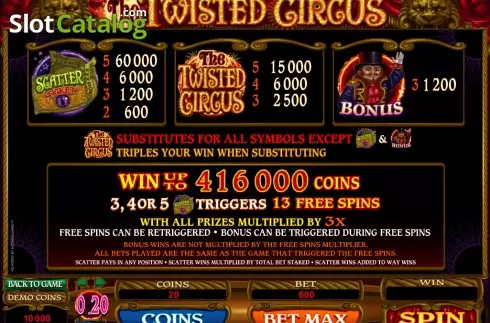 Скрин2. The Twisted Circus слот