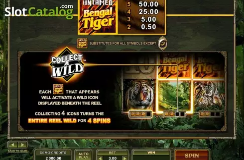 Скрин3. Untamed Bengal Tiger слот